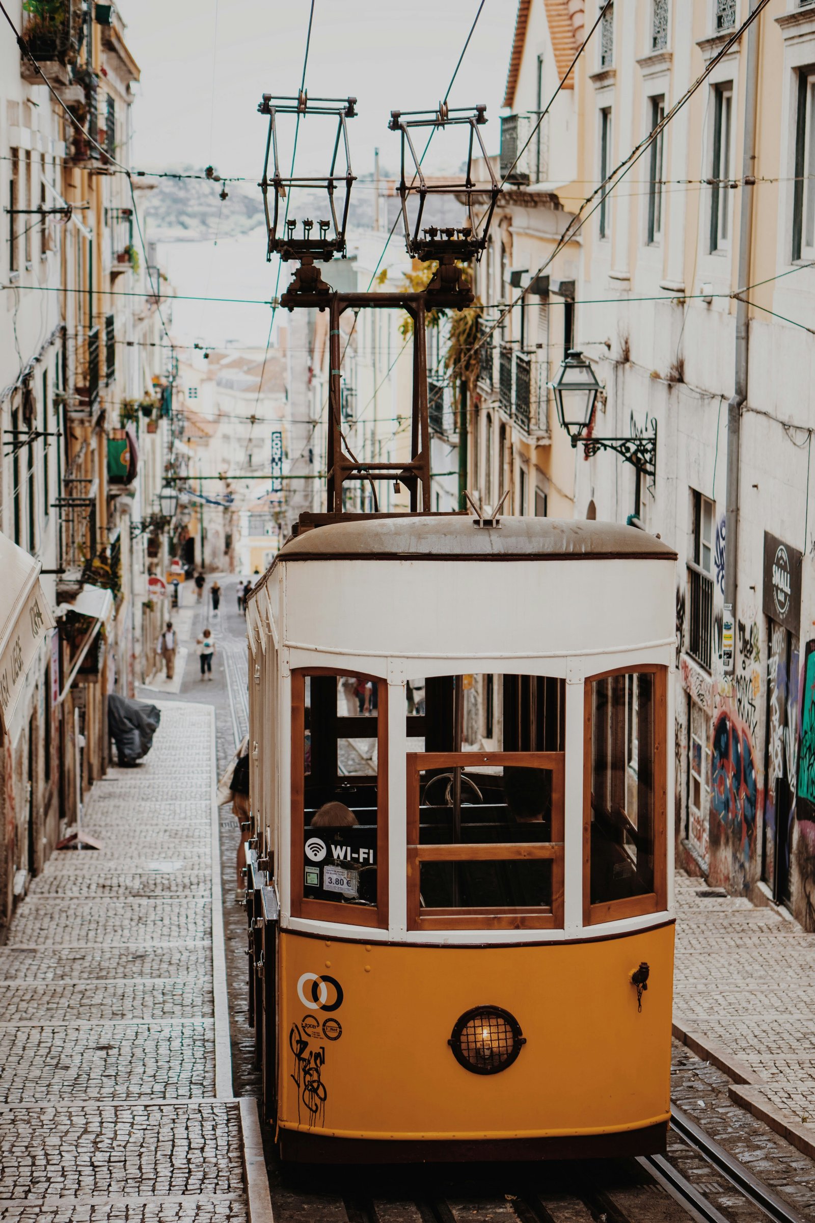 Lisbon tram and cityscape